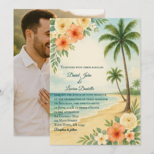 Budget Blumenpalme Treen Foto Einladung Hochzeit