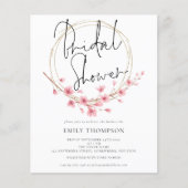 Budget Blumenrahmen Bridal Dusche Einladung (Vorderseite)