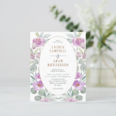 Budget Blumenrosa Wasserfarben Hochzeit Einladung (Stehend Vorderseite)