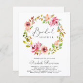 Budget Blumenstrauß Brautdusche Einladung (Vorne/Hinten)