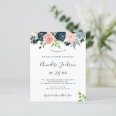 Budget Blumenwasser-Brautdusche Einladung (Stehend Vorderseite)