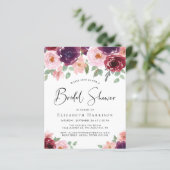 Budget Blumenwasser Bridal Dusche Einladung (Stehend Vorderseite)