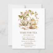 Budget Blumenzeit für Tee-Brautparty Einladung (Vorderseite)