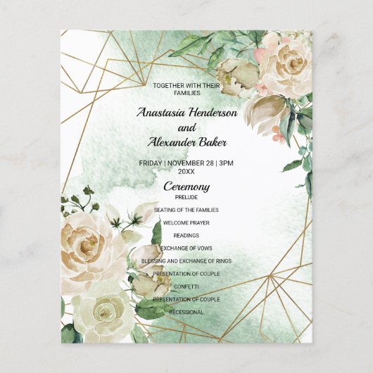 Budget Blumenzettel. Flyer (Vorne)