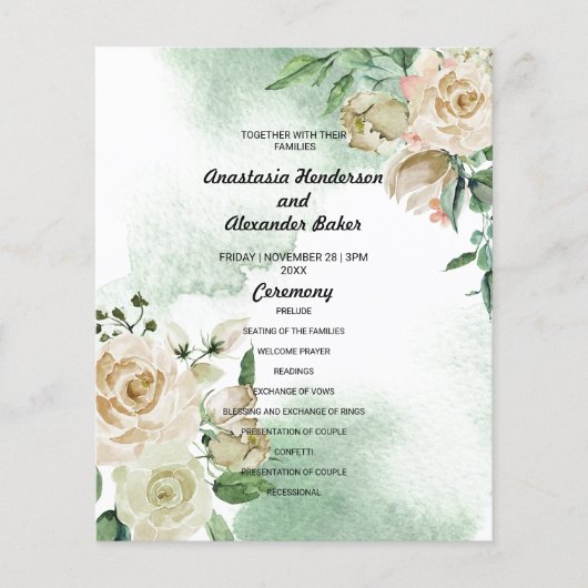 Budget Blumenzettel. Flyer (Vorne)