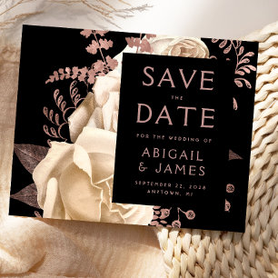 Budget Blumige Elfenbein-Roségold Save-the-Date-Ka