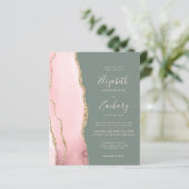 Budget Blush Agate Sage Green QR Code Hochzeit (Stehend Vorderseite)