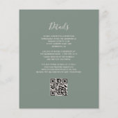 Budget Blush Agate Sage Green QR Code Hochzeit (Rückseite)