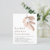 Budget Blush Blätter Brautparty Mittagessen Einlad (Stehend Vorderseite)