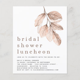 Budget Blush Blätter Brautparty Mittagessen Einlad