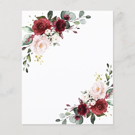 Budget Blush & Burgund 80. Geburtstag Einladung (Rückseite)