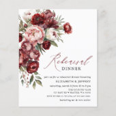 Budget Blush Burgundy Probe Dinner Einladungen (Vorderseite)