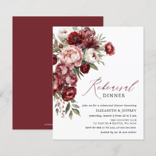 Budget Blush Burgundy Probe Dinner Einladungen