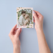 Budget Blush Floral Foto Hochzeit Danke Karte (Gruppe)