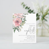 Budget Blush Florals Achtzigste Party Einladung (Stehend Vorderseite)