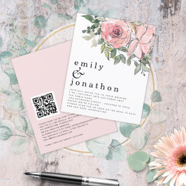 Budget Blush Florals QR Code Hochzeitsempfehlung
