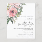 Budget Blush Florals Sweet 16 Einladung (Vorderseite)