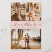 Budget Blush Foto Collage Wedding Danke Flyer (Vorne)