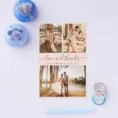 Budget Blush Foto Collage Wedding Danke Flyer (Einzeln)