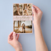 Budget Blush Foto Collage Wedding Danke Flyer (Handgriff)
