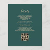 Budget Blush Gold Agate Green QR Code Hochzeit (Rückseite)