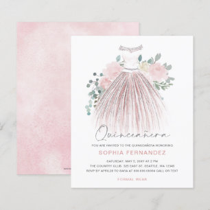 Budget Blush Gold Glitzer Dress Quinceañera Einlad