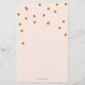 Budget Blush Gold Glitzer Probe Dinner einladen (Rückseite)