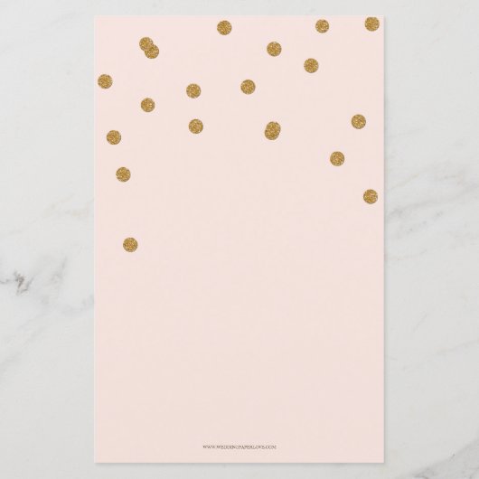 Budget Blush Gold Glitzer Probe Dinner einladen (Rückseite)