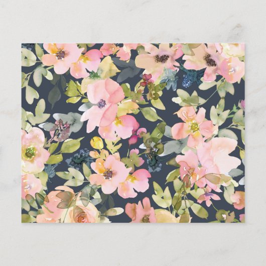 Budget Blush Navy Blumenpaare Dusche laden (Rückseite)