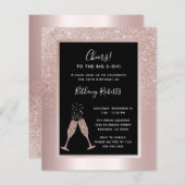 Budget Blush Ombre 50. Geburtstagsparty Einladung (Vorne/Hinten)