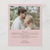 Budget Blush Peony Blume Foto Danke Karte (Hinten)