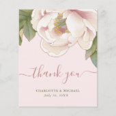 Budget Blush Peony Blume Foto Danke Karte (Vorne)
