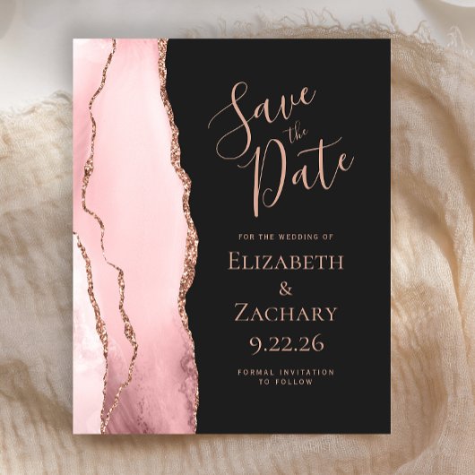 Budget Blush Pink Achat Rosen Gold Save the Date