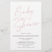 Budget Blush Pink Einfache Script Baby Dusche FLYE Flyer (Vorne)