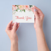 Budget Blush Pink Floral Danke Karte (Gruppe)