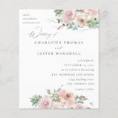 Budget Blush Pink Floral & Succulent Wedding V2 (Vorderseite)
