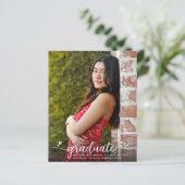 Budget Blush Pink Foto Abschluss Script einladen (Stehend Vorderseite)