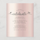 Budget Blush Pink Foto Abschluss Script einladen (Rückseite)