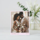 Budget Blush Pink & Gold Foto Hochzeit Vielen Dank (Stehend Vorderseite)