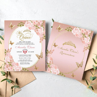 BUDGET Blush Pink Gold Schmetterling Mis Quince