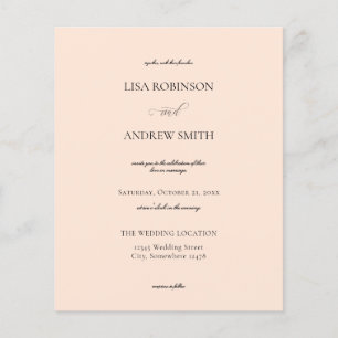 Budget Blush Pink Peach Kalligrafy Wedding Flyer