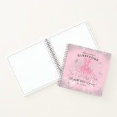 Budget Blush Pink Silver Quinceanera Gästebuch Notizblock (Innenseite)