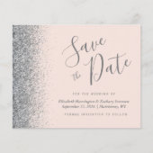 Budget Blush Pink Silver Wedding Save the Date (Vorderseite)