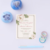 Budget Blush Pink Wedding Peony Floral Einladungen Flyer (Einzeln)