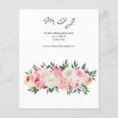 Budget Blush Pink & White Floral Wedding Flyer 2 (Hinten)