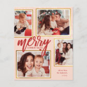 Budget Blush & Red Frohe Weihnachten 4 Foto Collag (Vorderseite)