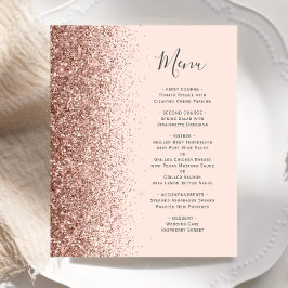 Budget Blush Rose Gold Glitzer Hochzeitmenü
