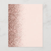 Budget Blush Rose Gold Glitzer Hochzeitmenü (Rückseite)