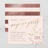 Budget Blush & Rose Gold Script Überraschung Party (Vorne/Hinten)