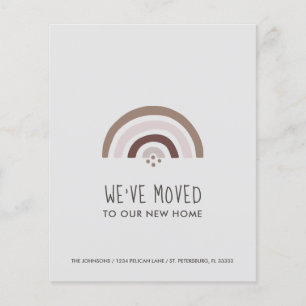 Budget Blush Taupe Rainbow New Address Card